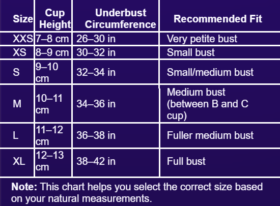 Yarni Mama Bralette Size Chart